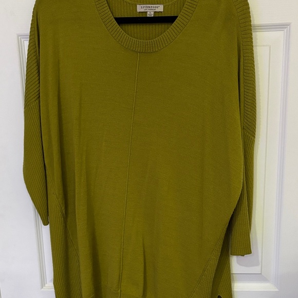 EUC Liverpool Women's Green Wool Blend Crewneck Shirt Pullover Sweater Top XL - Picture 4 of 7